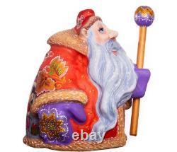 Wooden Santa Claus figurine, handmade home Christmas decor indoor