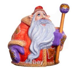 Wooden Santa Claus figurine, handmade home Christmas decor indoor
