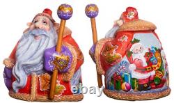 Wooden Santa Claus figurine, handmade home Christmas decor indoor