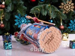 Wooden carved Santa Claus Figurine 11 Hand Painted Nutcracker Christmas Decor
