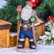Wooden Carved Santa Claus Figurine 12, Handmade Crhistmas Gift Home Decorations