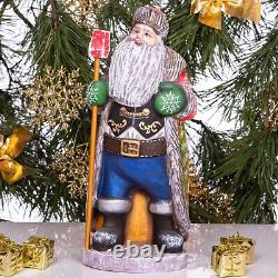 Wooden carved Santa Claus Figurine 12, Handmade Crhistmas Gift Home Decorations
