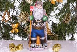 Wooden carved Santa Claus Figurine 12, Handmade Crhistmas Gift Home Decorations