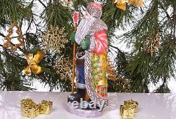 Wooden carved Santa Claus Figurine 12, Handmade Crhistmas Gift Home Decorations