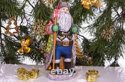 Wooden carved Santa Claus Figurine 12, Handmade Crhistmas Gift Home Decorations