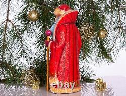 Wooden carved Santa Claus Figurine 14, Christmas holiday home decor