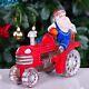 Wooden Carved Santa Claus Figurine 8 Driving A Tractor, Christmas Home Decor