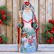 Wooden Carved Santa Claus Figurine 9, Christmas Gift Home Holiday Decor