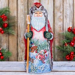 Wooden carved Santa Claus Figurine 9, Christmas Gift home holiday decor