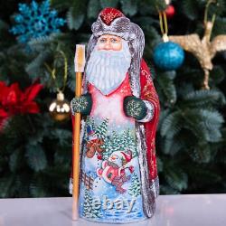 Wooden carved Santa Claus Figurine 9, Christmas Gift home holiday decor