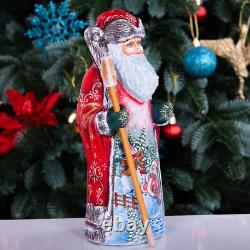 Wooden carved Santa Claus Figurine 9, Christmas Gift home holiday decor