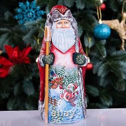 Wooden carved Santa Claus Figurine 9, Christmas Gift home holiday decor