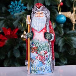Wooden carved Santa Claus Figurine 9, Christmas Gift home holiday decor