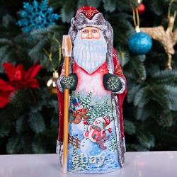 Wooden carved Santa Claus Figurine 9, Christmas Gift home holiday decor