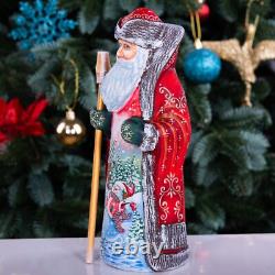 Wooden carved Santa Claus Figurine 9, Christmas Gift home holiday decor