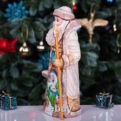 Wooden carved Santa Claus Figurine 9 Nativity scene Christmas Home Decor indoor