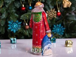 Wooden carved Santa Claus Figurine 9, Nativity scene Christmas home decoration