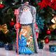 Wooden Carved Santa Claus Figurine 9, Nutcracker Scene Christmas Home Decor