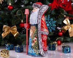 Wooden carved Santa Claus Figurine 9, Nutcracker scene Christmas home Decor