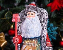 Wooden carved Santa Claus Figurine 9, Nutcracker scene Christmas home Decor