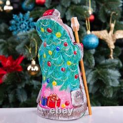 Wooden carved Santa Claus Figurine 9, home Christmas holiday decoration indoor