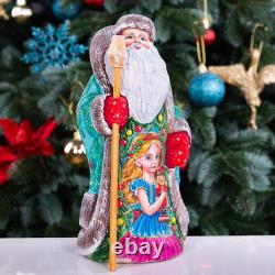 Wooden carved Santa Claus Figurine 9, home Christmas holiday decoration indoor