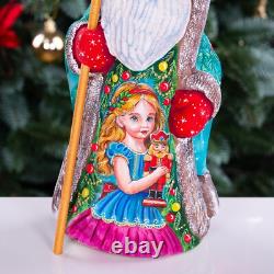 Wooden carved Santa Claus Figurine 9, home Christmas holiday decoration indoor