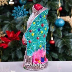Wooden carved Santa Claus Figurine 9, home Christmas holiday decoration indoor