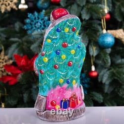 Wooden carved Santa Claus Figurine 9, home Christmas holiday decoration indoor