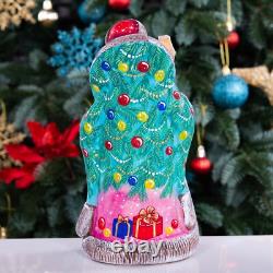 Wooden carved Santa Claus Figurine 9, home Christmas holiday decoration indoor