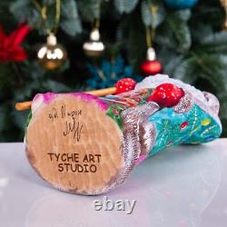 Wooden carved Santa Claus Figurine 9, home Christmas holiday decoration indoor