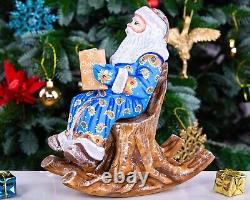 Wooden carved Santa Claus figurine 10 Christmas gift for Holiday home Decor