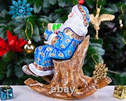 Wooden carved Santa Claus figurine 10 Christmas gift for Holiday home Decor