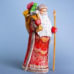 Wooden carved Santa Claus figurine 12 Christmas Holiday Home Decor indoor