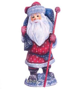 Wooden carved Santa Claus figurine 12, Christmas Holiday Home Decor indoor