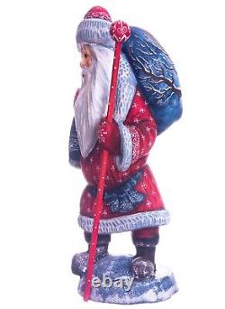 Wooden carved Santa Claus figurine 12, Christmas Holiday Home Decor indoor