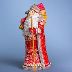 Wooden carved Santa Claus figurine 12 Christmas Holiday Home Decor indoor