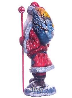 Wooden carved Santa Claus figurine 12, Christmas Holiday Home Decor indoor