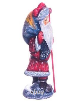 Wooden carved Santa Claus figurine 12, Christmas Holiday Home Decor indoor