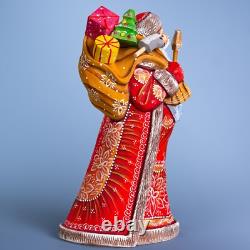 Wooden carved Santa Claus figurine 12 Christmas Holiday Home Decor indoor