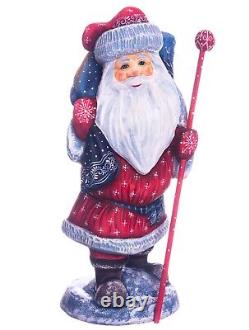 Wooden carved Santa Claus figurine 12, Christmas Holiday Home Decor indoor