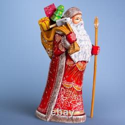 Wooden carved Santa Claus figurine 12 Christmas Holiday Home Decor indoor