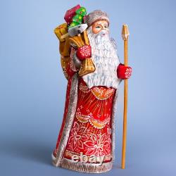 Wooden carved Santa Claus figurine 12 Christmas Holiday Home Decor indoor