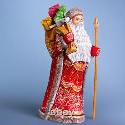 Wooden carved Santa Claus figurine 12 Christmas Holiday Home Decor indoor