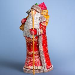 Wooden carved Santa Claus figurine 12 Christmas Holiday Home Decor indoor