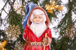 Wooden carved Santa Claus figurine 12, Christmas gift Holiday home Decor indoor