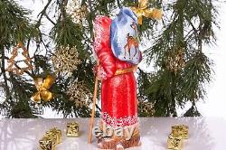 Wooden carved Santa Claus figurine 12, Christmas gift Holiday home Decor indoor