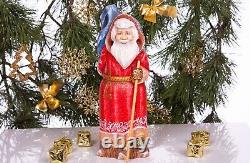 Wooden carved Santa Claus figurine 12, Christmas gift Holiday home Decor indoor