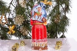 Wooden carved Santa Claus figurine 12, Christmas gift Holiday home Decor indoor