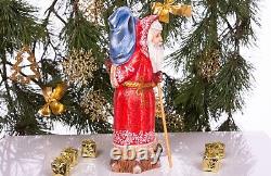 Wooden carved Santa Claus figurine 12, Christmas gift Holiday home Decor indoor